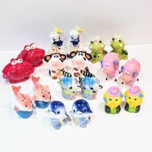 Lot Of 9 Sets Of Salt And Pepper Shaker Collection. Anthropomorphic